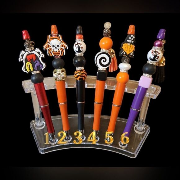 New! Custom Made Adorable Halloween Beaded Pen w/Free Ink Refill - Picture 1 of 2